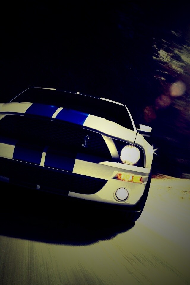 Форд Шелби с синими полосками обои