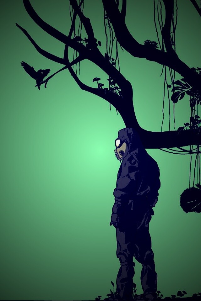 Человек в защитном костюме обои