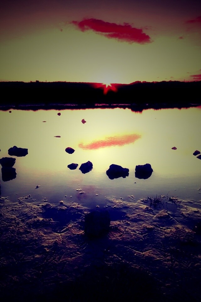 Обмелевшее озеро в Новой Зеландии обои