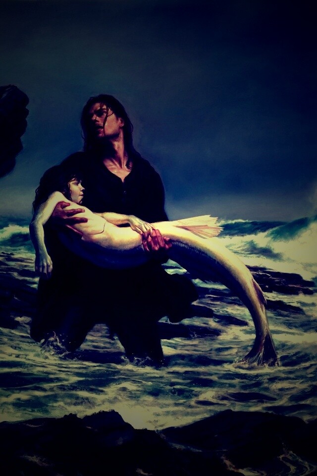 Рыбаки спасают русалку обои