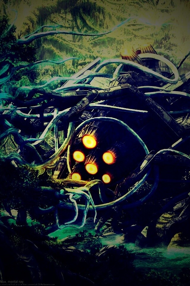 Космический корабль в джунгялх обои