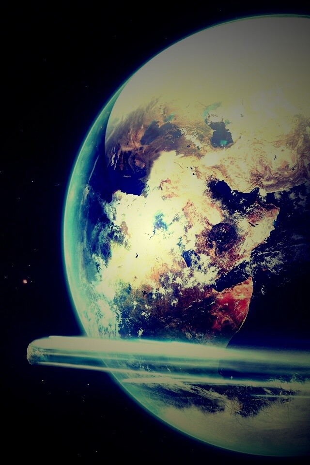 Метеорит пролетает мимо Земли обои