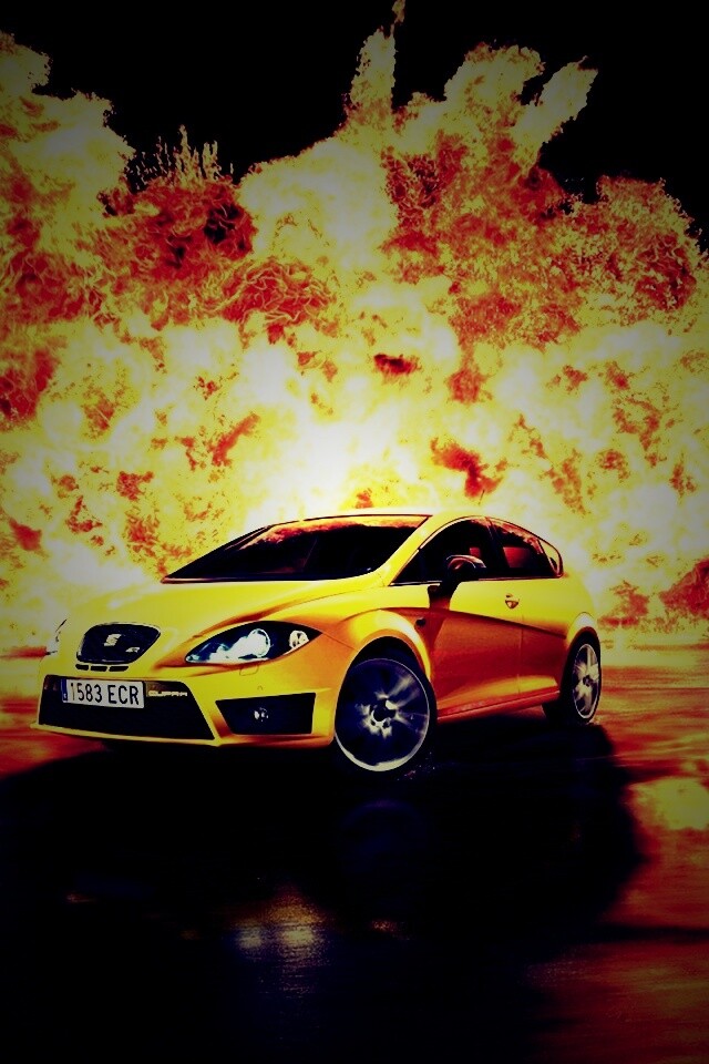 Желтый Леон на фоне взрыва обои