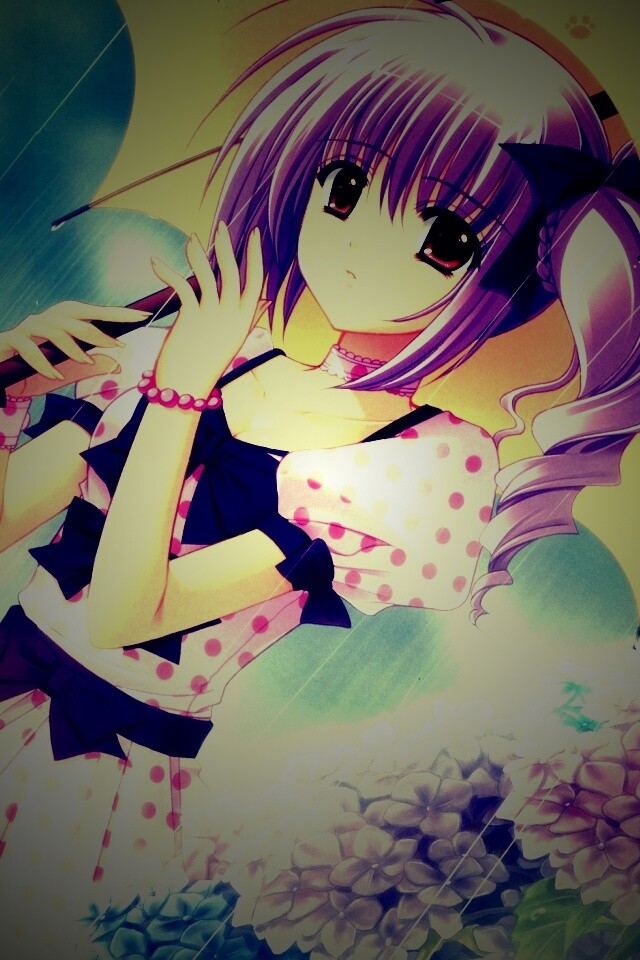 Девочка с зонтиком обои