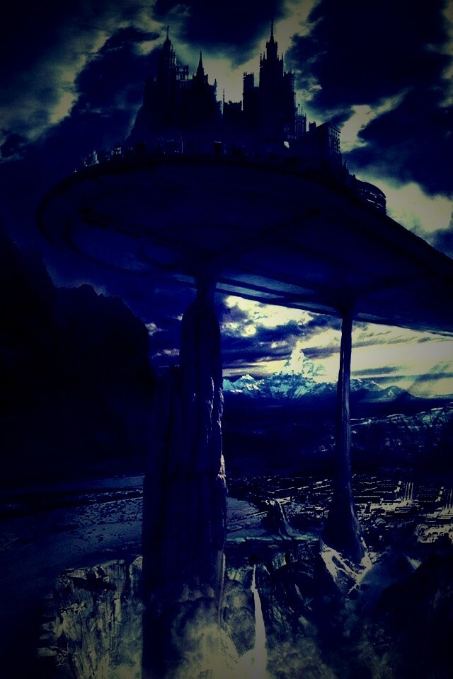 Город на вершине скал обои