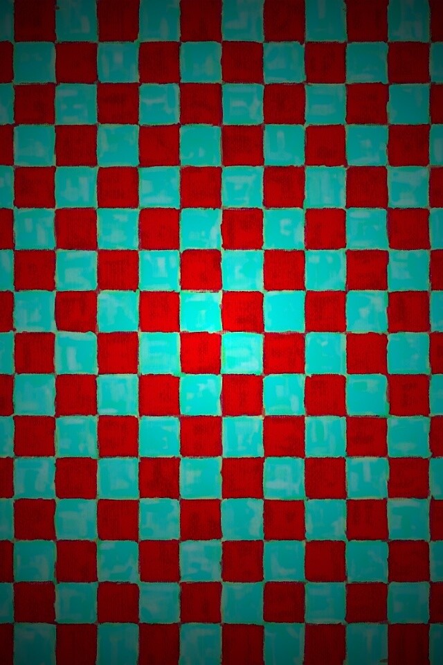 Рисованные красно-голубые клетки обои
