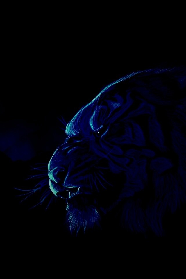 Рисунок грозного тигра обои