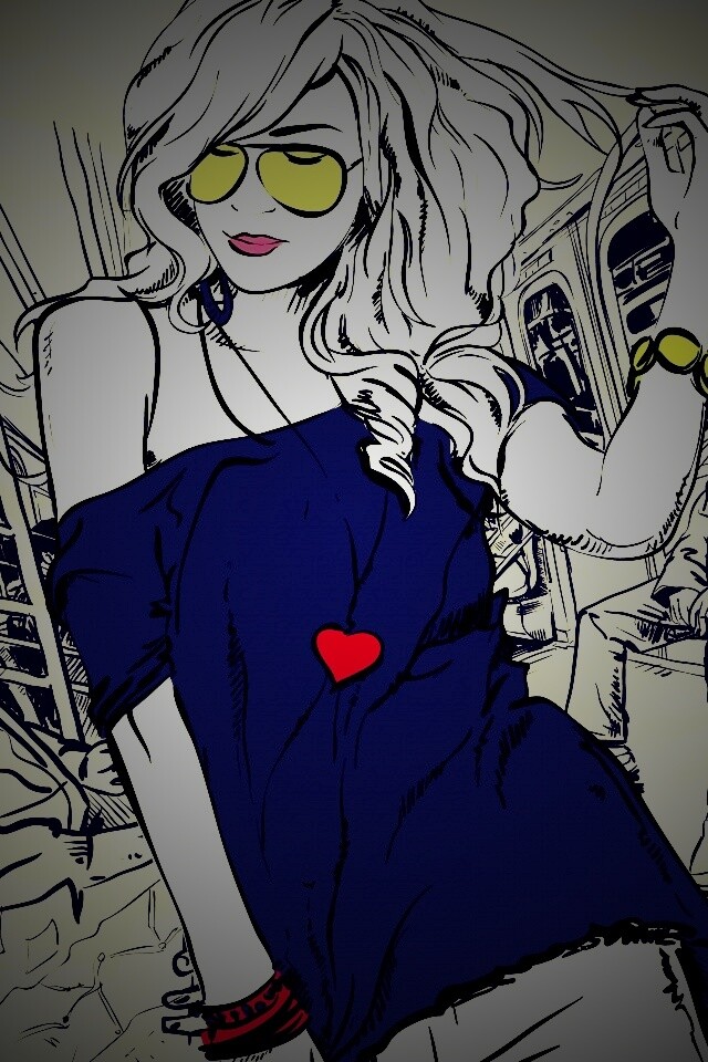 Стильная девушка в метро обои