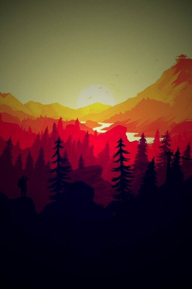 Красный Firewatch обои