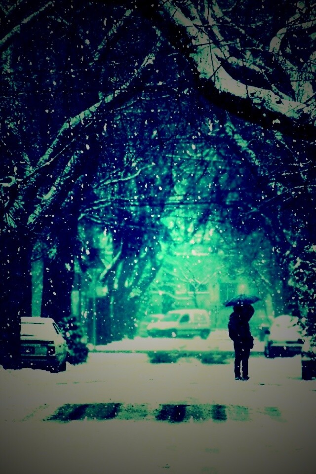 Зимняя улица обои