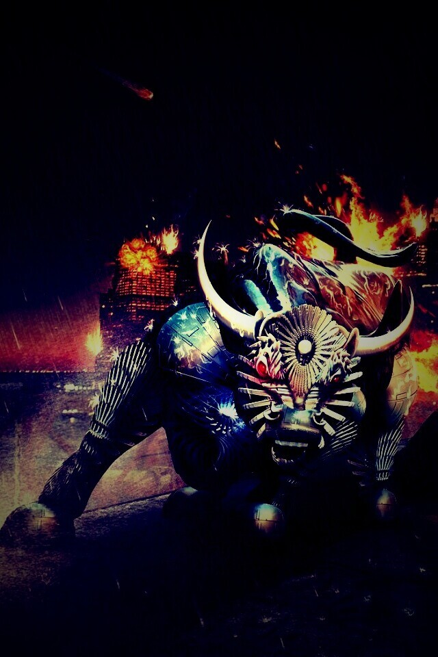 Воин и бык на крыше обои