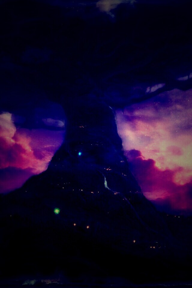 Дерево-город обои