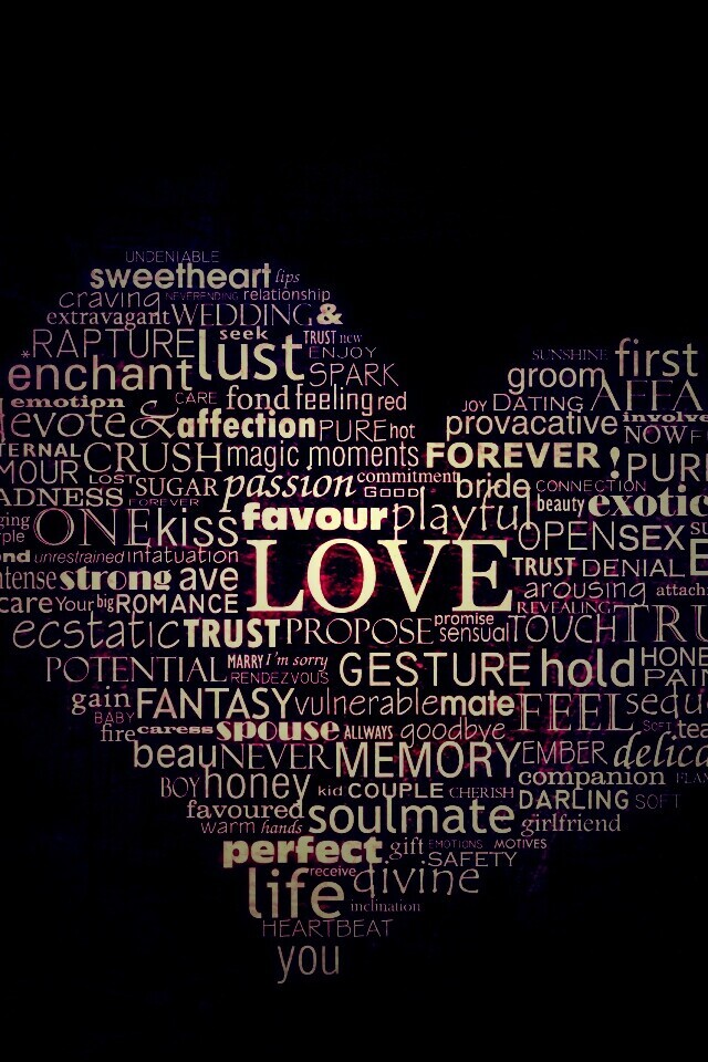 Слова любви обои