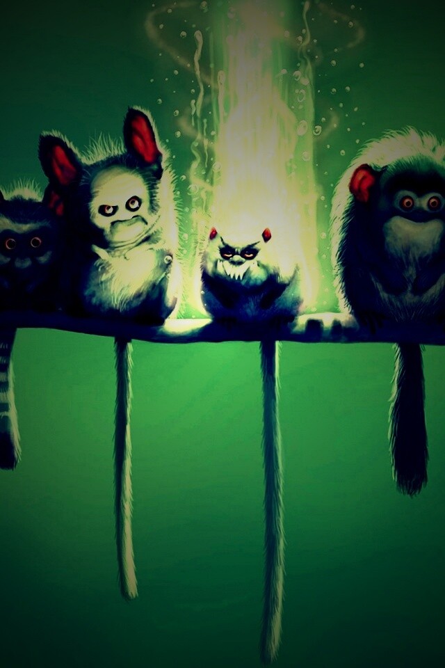 Существа на ветке обои