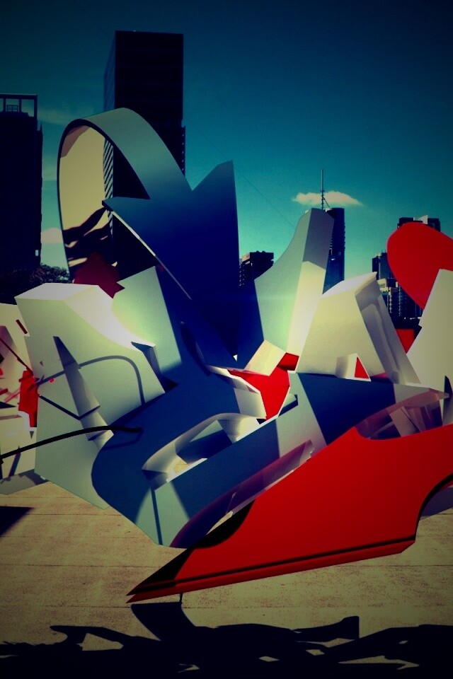 Трехмерное граффити обои