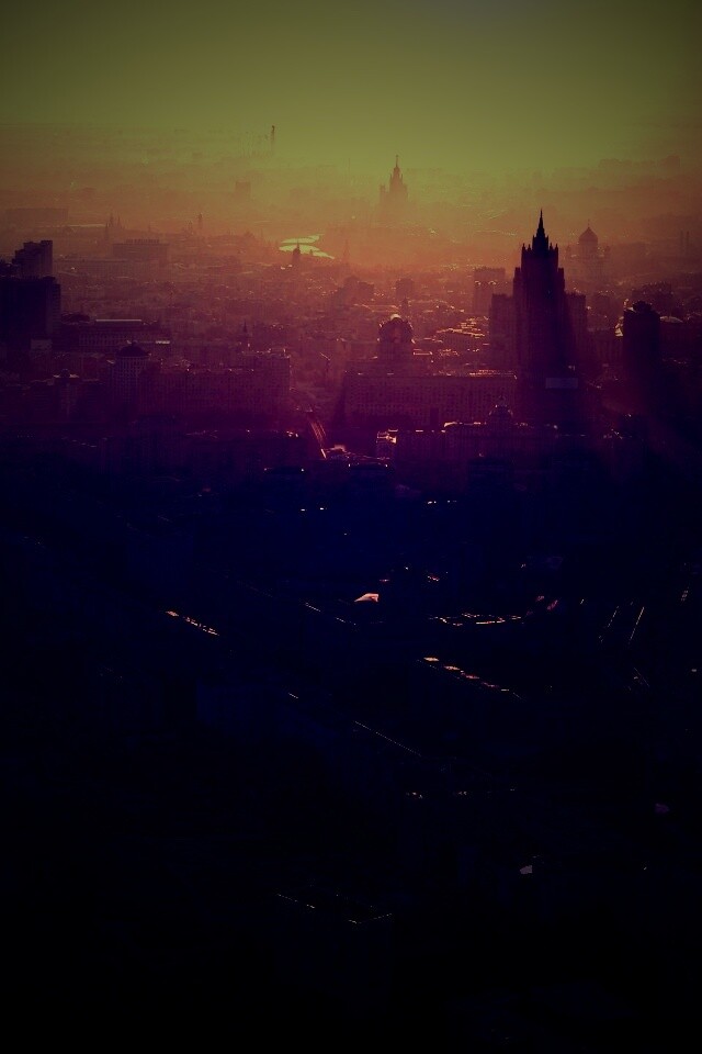 Москва в тумане обои