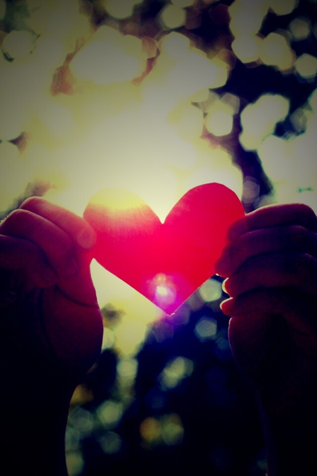 Бумажное красное сердце обои