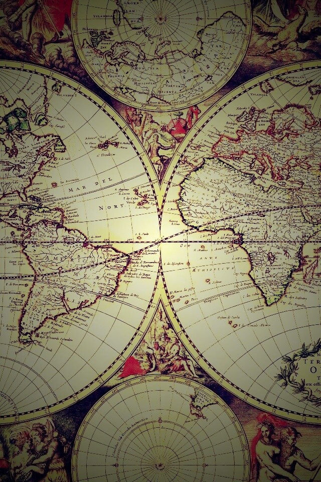 Старинная карта мира обои