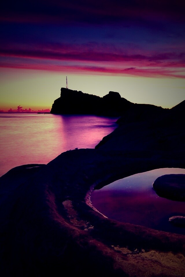 Закат на побережье обои