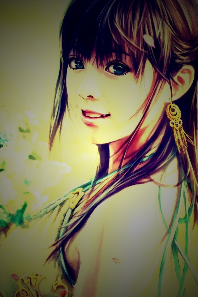 Девушка с цветами обои