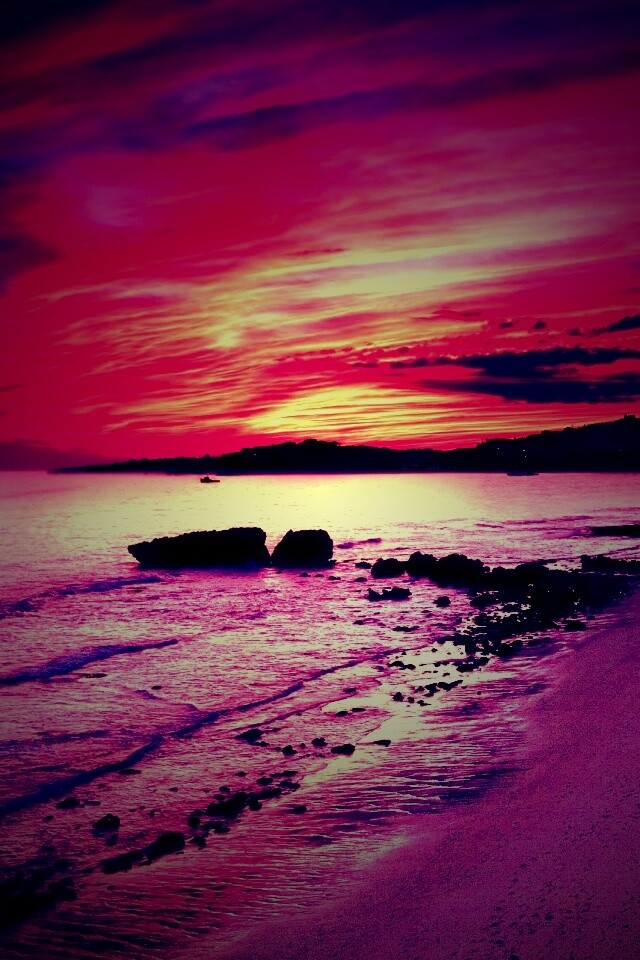 Бесподобный закат на море обои