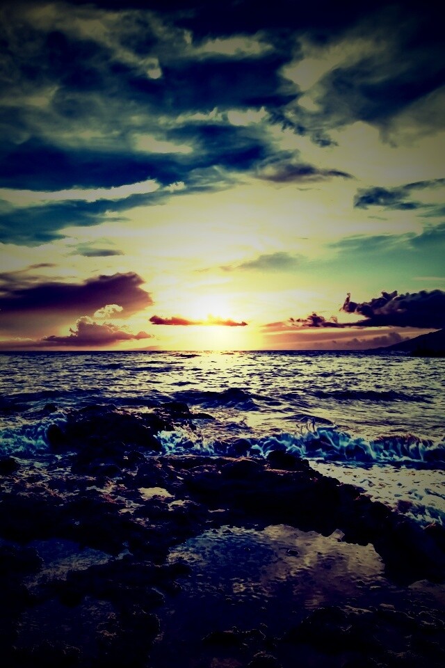 Закат на море обои