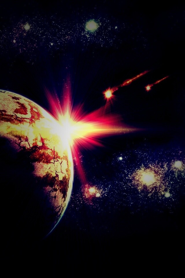 Кометы пролетают вблизи планеты обои