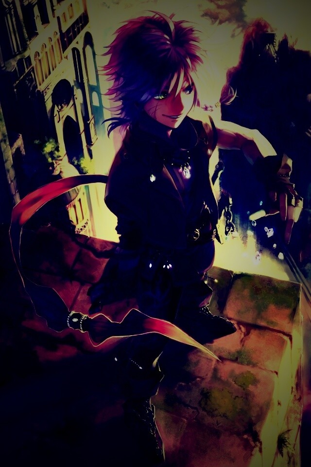 Анимешный парень с горстью кристаллов обои