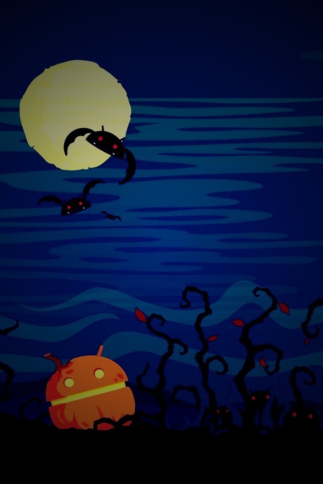 Хэллоуин в стиле Google Android обои