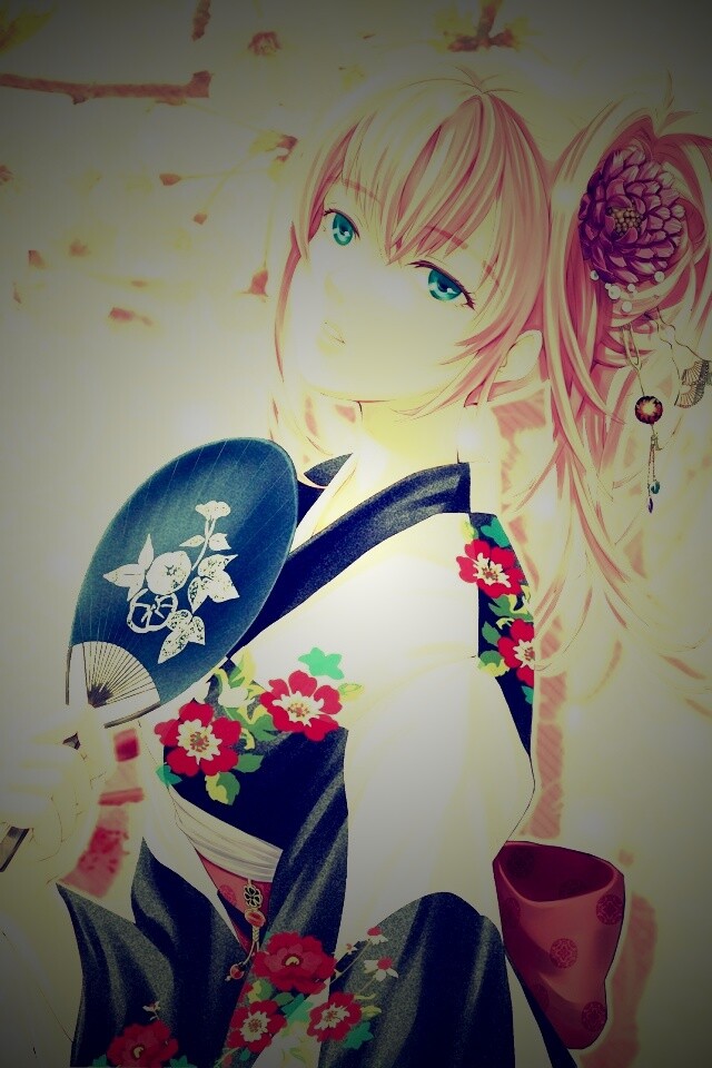 Девушка в кимоно обои