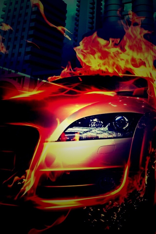 Ауди в огне обои