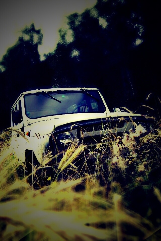 УАЗик в траве обои
