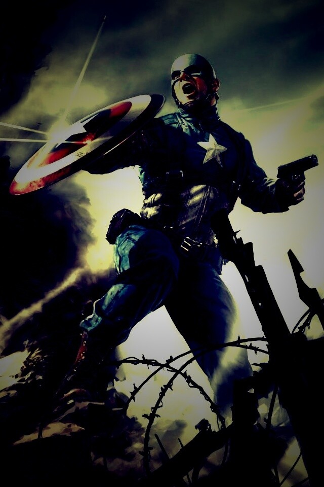 Капитан Америка на баррикадах обои