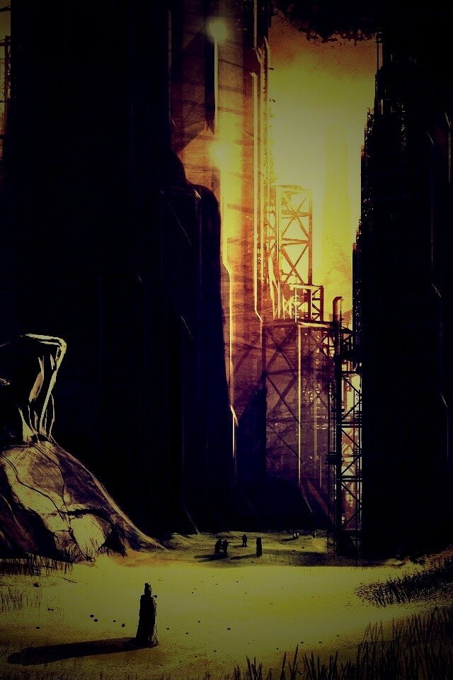 Технократический город обои