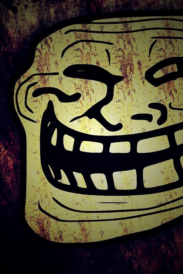 Trollface в стиле гранж обои