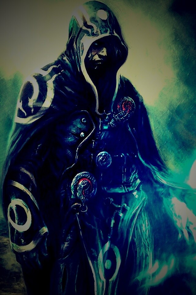 Темный маг в плаще-накидке обои