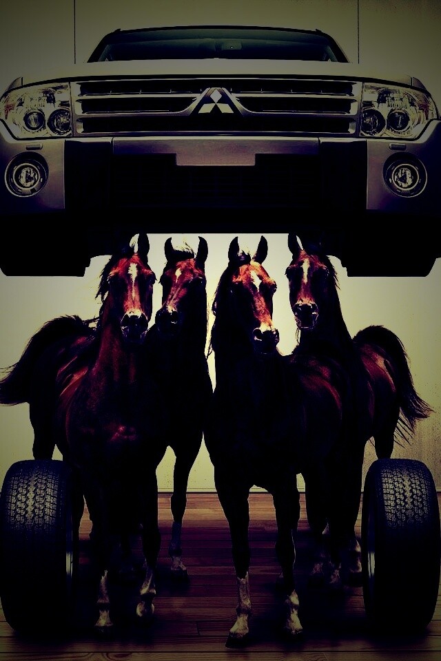 Лошадинные силы - принт Митсубиси обои