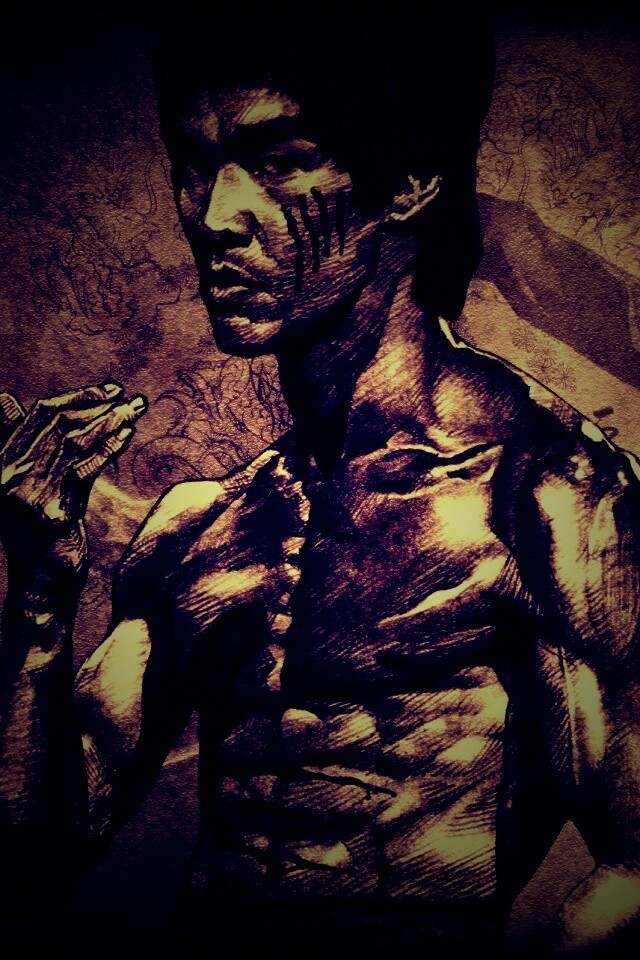 Портрет Брюса Ли обои