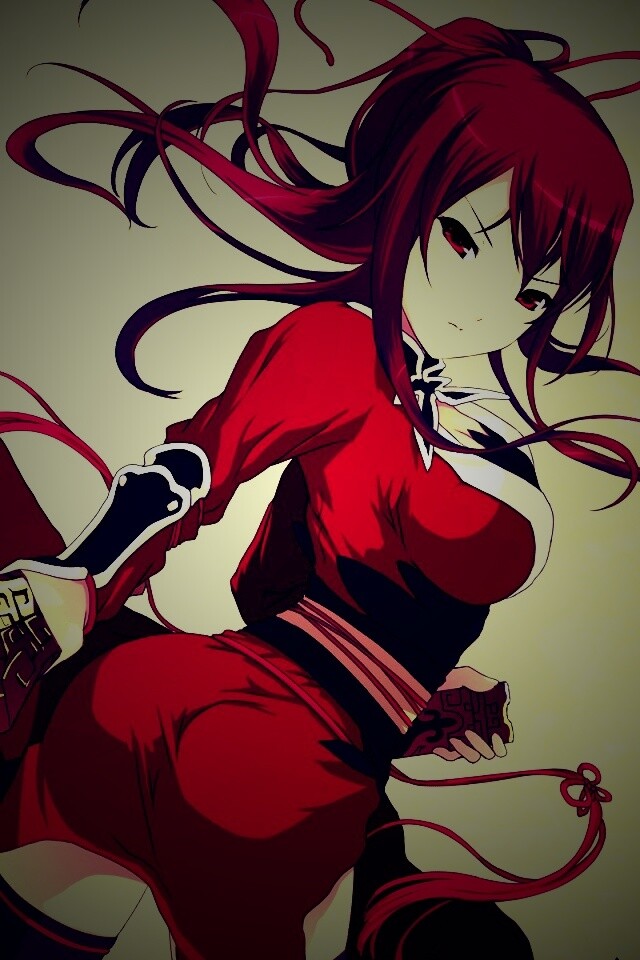 Рыжая девочка с мечем обои