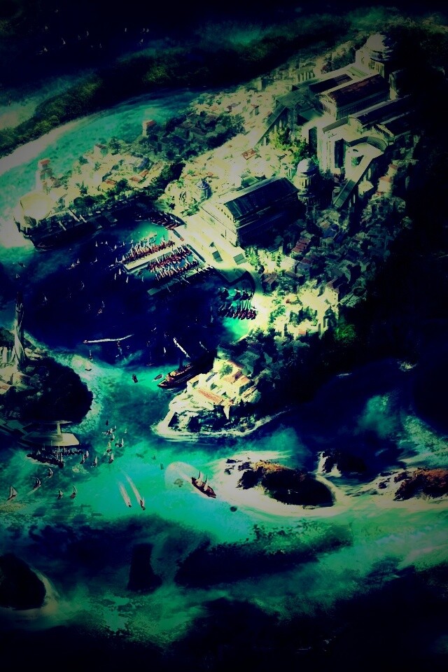 Город на острове обои