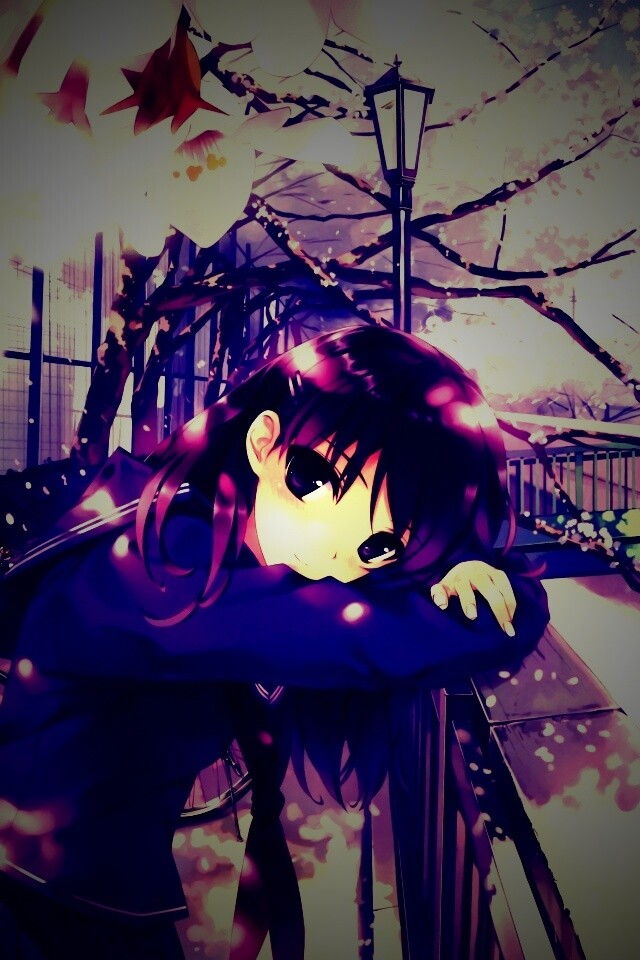 Девушка среди лепестков сакуры обои