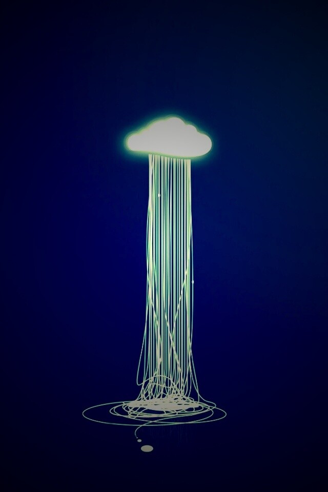 Тучка изливается нитями обои