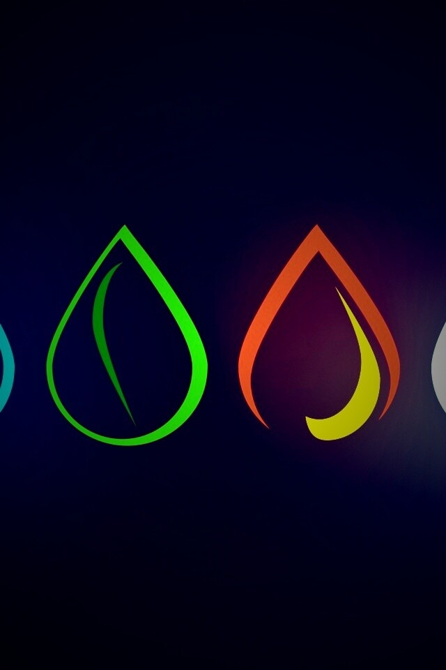 Четыре стихии в каплях обои