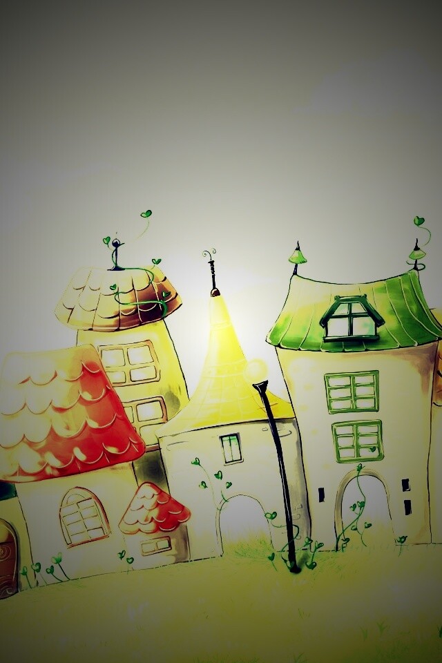 Мультяшный городок обои