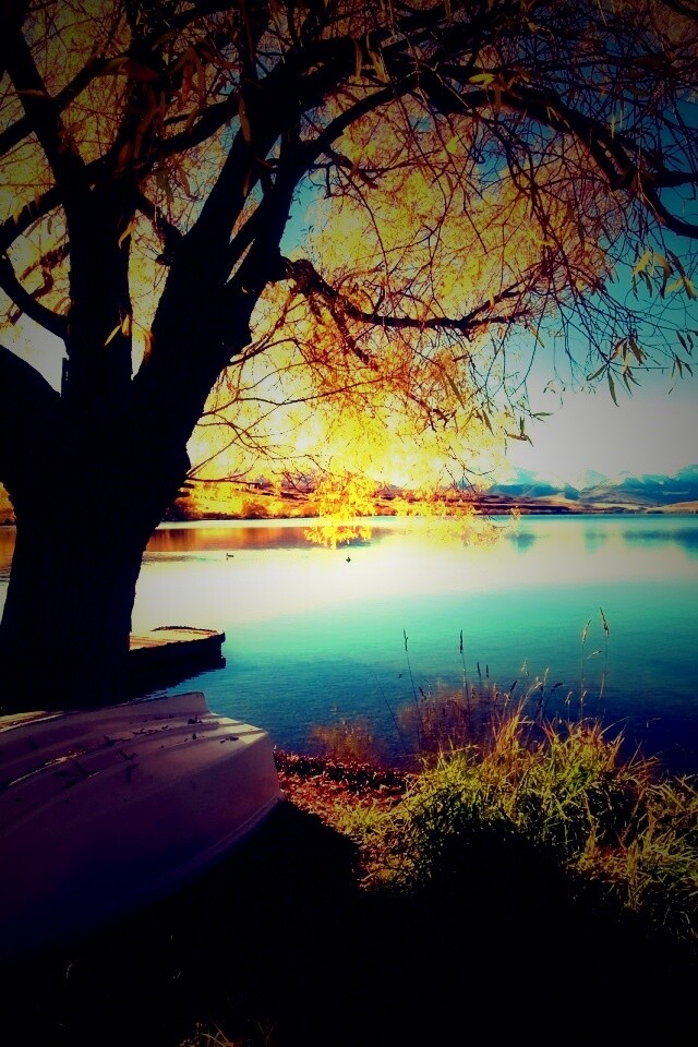 Осеннее озеро обои