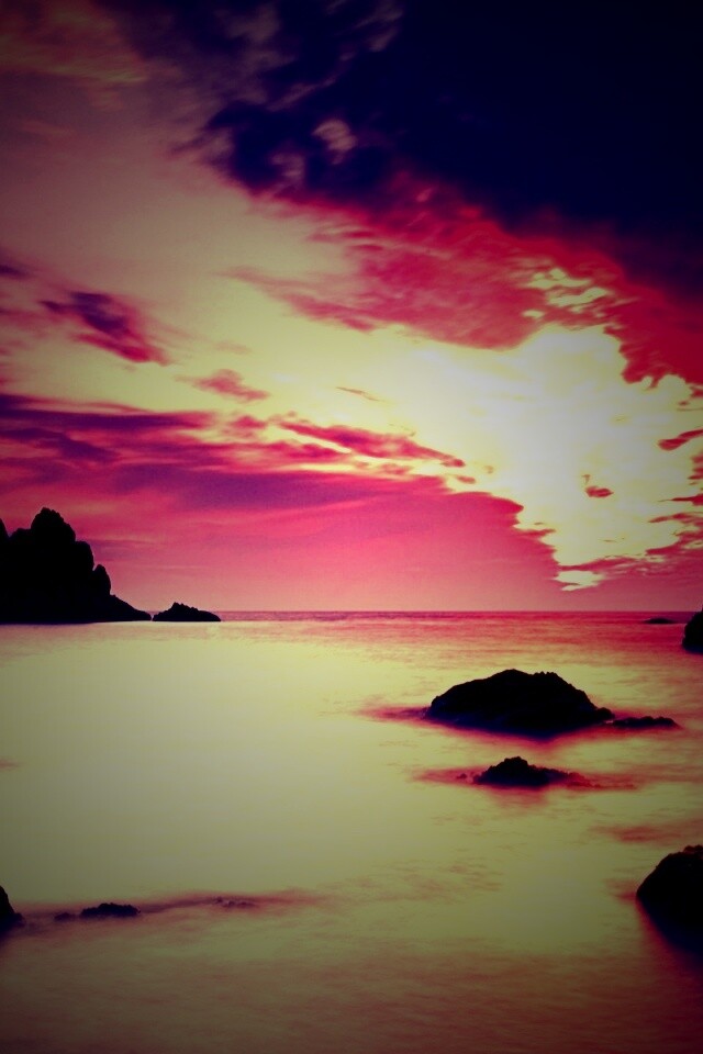 Закат на море обои