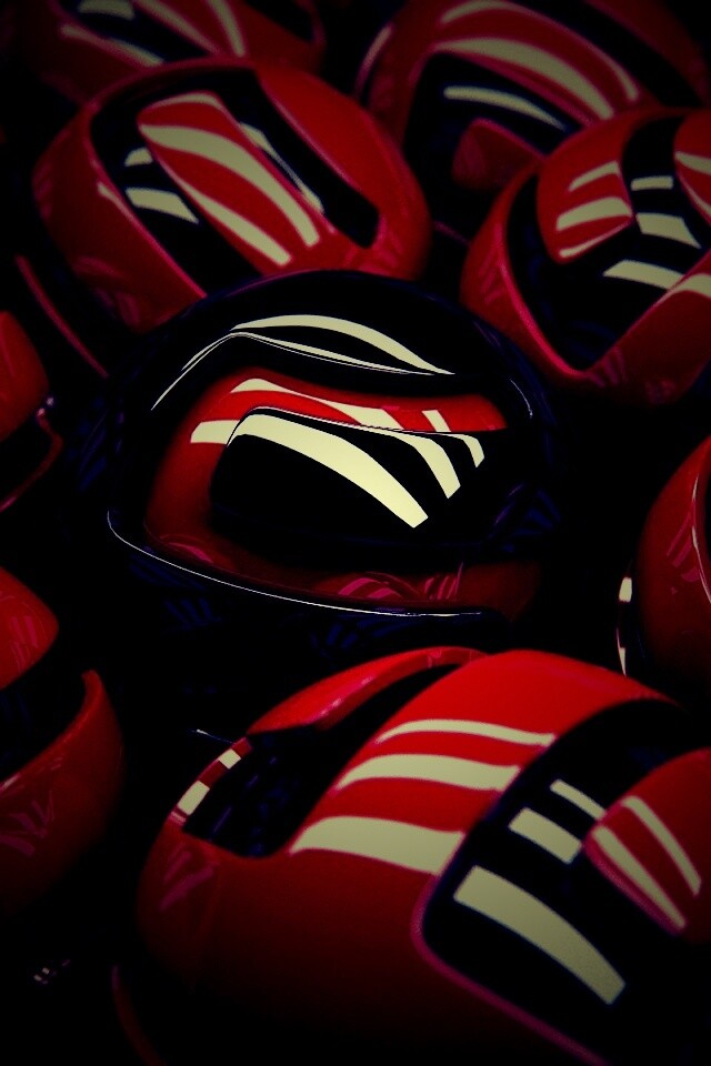 Красные объемные шарики обои