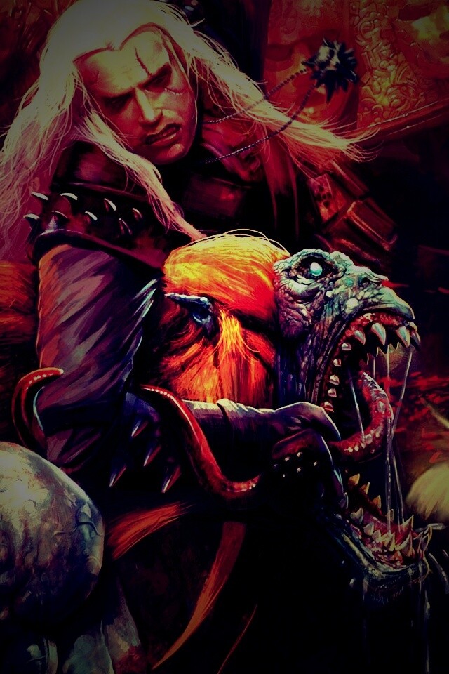 Ведьмак и монстр обои