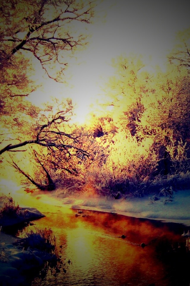 Зимняя река обои