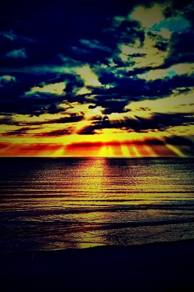 Красивый закатный берег обои